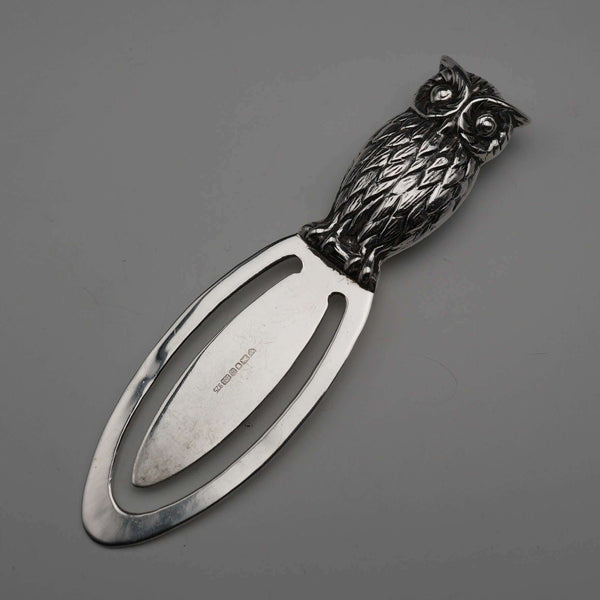 British Vintage Owl Ornament Sterling Silver Bookmark by Ari D Norman
