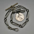 Antique Silver Plated Trombone Albert Chain with 1 Franc Coin Fob