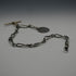 Antique Silver Plated Trombone Albert Chain with 1 Franc Coin Fob