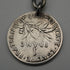 Antique Silver Plated Trombone Albert Chain with 1 Franc Coin Fob
