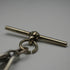 Antique Silver Plated Trombone Albert Chain with 1 Franc Coin Fob
