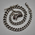 1895 Antique British Sterling Silver Albert Chain 62g with Sterling Silver Bull Charm Fob