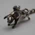 1895 Antique British Sterling Silver Albert Chain 62g with Sterling Silver Bull Charm Fob