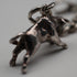 1895 Antique British Sterling Silver Albert Chain 62g with Sterling Silver Bull Charm Fob