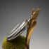 1920s Antique Brass Chair-Shaped Pocket Watch Holder with Green Velour Seat