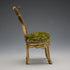 1920s Antique Brass Chair-Shaped Pocket Watch Holder with Green Velour Seat