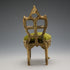 1920s Antique Brass Chair-Shaped Pocket Watch Holder with Green Velour Seat