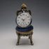 1920s Antique Brass Chair-Shaped Pocket Watch Holder with Navy Velour Seat