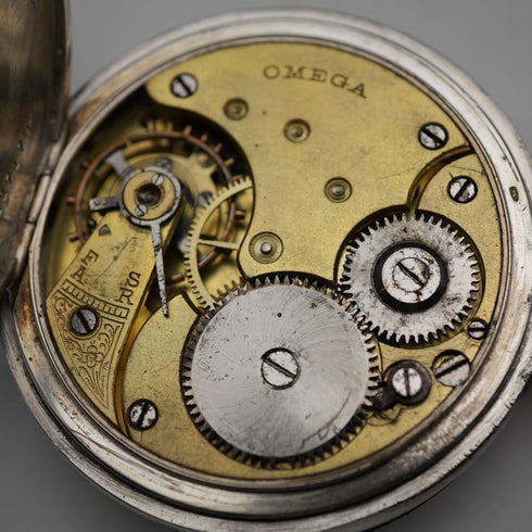 1907年頃 アンティーク オメガ 懐中時計 935シルバーハンターケース 動作良好