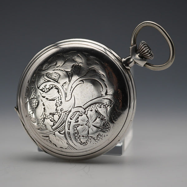 Circa 1920 Antique Omega Pocket Watch 900 Silver Hunter Case, Working Well
