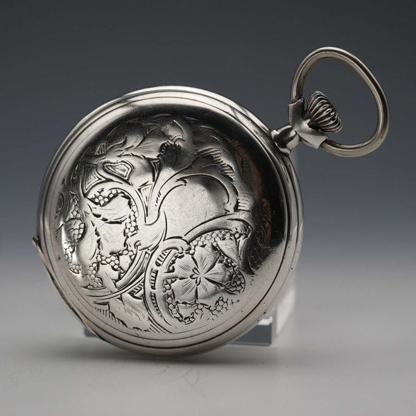 Circa 1920 Antique Omega Pocket Watch 900 Silver Hunter Case, Working Well