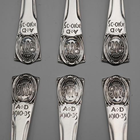 1934年 英国ヴィンテージ 純銀製 ジュビリーティースプーン6本セット 計55g Northern Goldsmiths Co ケース入
