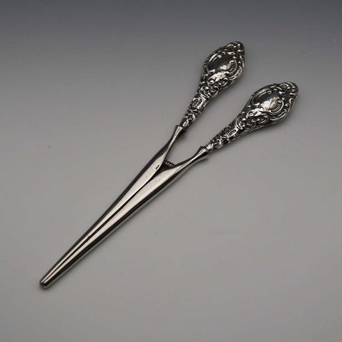 1910 English Antique Sterling Silver Handle Glove Stretchers J&R Griffin