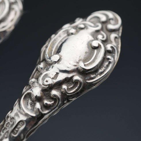1910 English Antique Sterling Silver Handle Glove Stretchers J&R Griffin