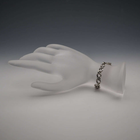 Vintage Decorative Ring Chain Sterling Silver Bracelet 11g