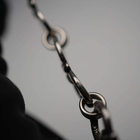 Vintage Decorative Ring Chain Sterling Silver Bracelet 11g