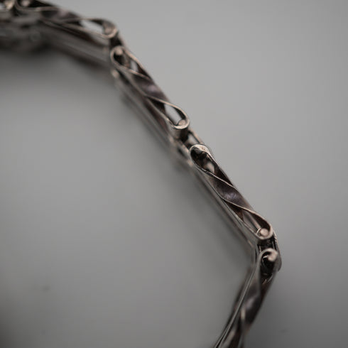 英国ヴィンテージ 純銀製 バーゲートスタイル ブレスレット 13g