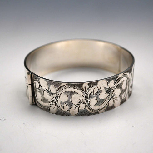 English Vintage Sterling Silver Jubilee Hallmark Cuff Bangle 42g Bracelon Ltd