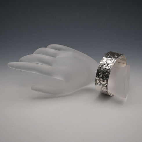 English Vintage Sterling Silver Jubilee Hallmark Cuff Bangle 42g Bracelon Ltd