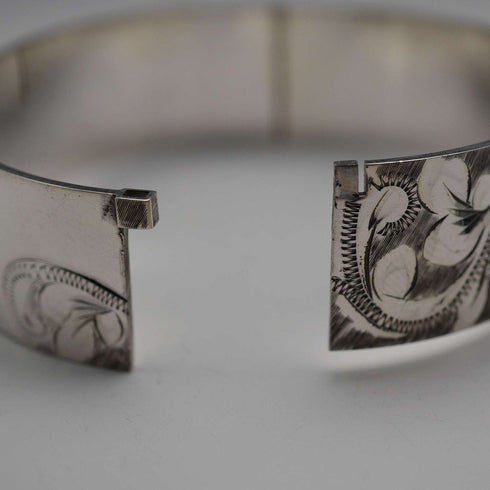 English Vintage Sterling Silver Jubilee Hallmark Cuff Bangle 42g Bracelon Ltd