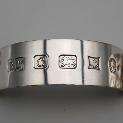 English Vintage Sterling Silver Jubilee Hallmark Cuff Bangle 42g Bracelon Ltd