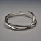 UK-made Double Interlocking Sterling Silver Bangle 51g NK
