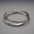 UK-made Double Interlocking Sterling Silver Bangle 51g NK