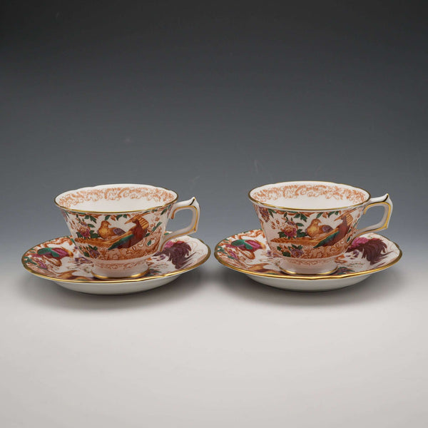 UK Vintage Royal Crown Derby "Old Avesbury" Cup & Saucer Pair (2)