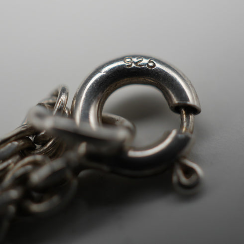 English Vintage Sterling Silver Twisted Rope Chain Necklace 39cm 7.3g