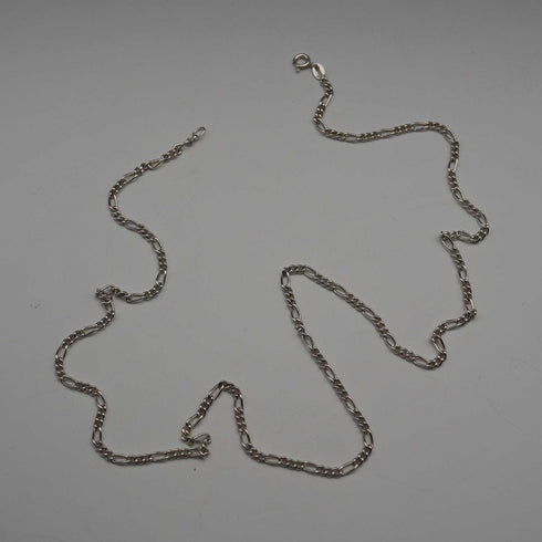 British Vintage Sterling Silver Figaro Chain Necklace 60cm 11g