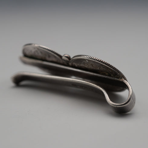 English Vintage Double Sixpence Sterling Silver Tie Clip