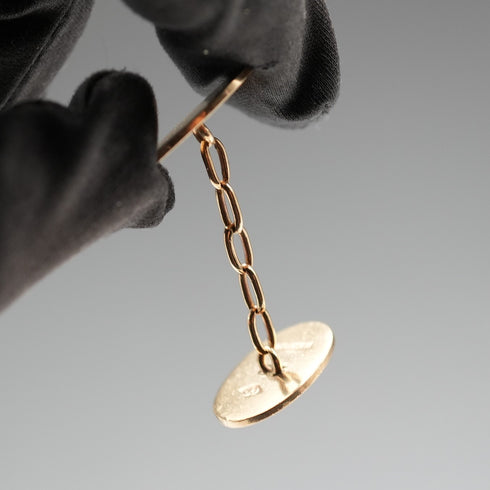 1929 English Vintage 9ct Gold Oval Cufflinks 8.8g Owen Powell