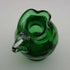British Vintage Enamel-Decorated Green Glass Vase with Handle ①