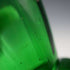British Vintage Enamel-Decorated Green Glass Vase with Handle ①