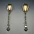 Late 19th Century English Antique Silver Plated Serving Spoon Pair