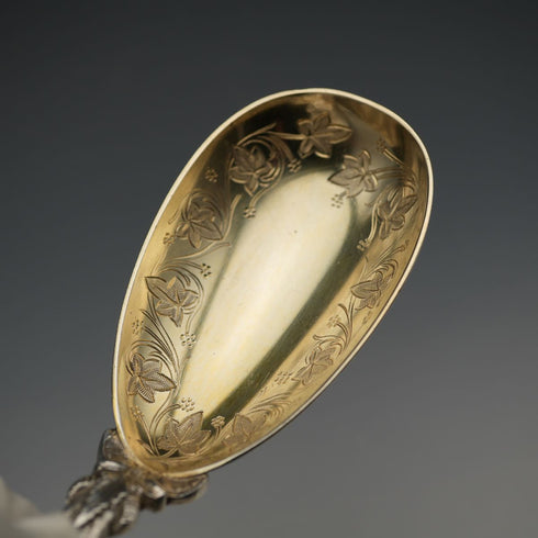 Late 19th Century English Antique Silver Plated Serving Spoon Pair