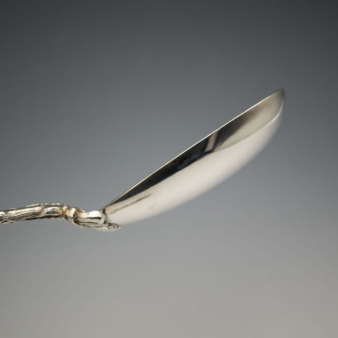 Late 19th Century English Antique Silver Plated Serving Spoon Pair