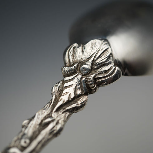 Late 19th Century English Antique Silver Plated Serving Spoon Pair