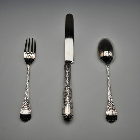 1865 Antique English Sterling Silver Christening Cutlery Set, Total 102g, by George Adams, Cased