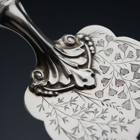 1876 English Antique Silver-Plate Fish Serving Cutlery by Atkin Brothers, Cased