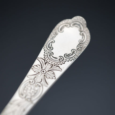 Late 19th Century English Antique Silver Plated Berry Spoons, Set of 4, Cased