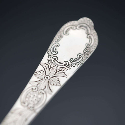 Late 19th Century English Antique Silver Plated Berry Spoons, Set of 4, Cased