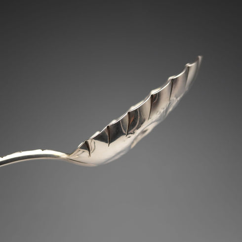Late 19th Century English Antique Silver Plated Berry Spoons, Set of 4, Cased