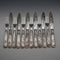 Circa 1899 British Antique Mother of Pearl Handle Dessert Cutlery Set for 6, Silver Decoration