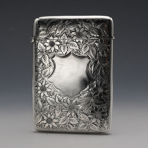 1906 British Antique Sterling Silver Card Case 64g Joseph Gloster