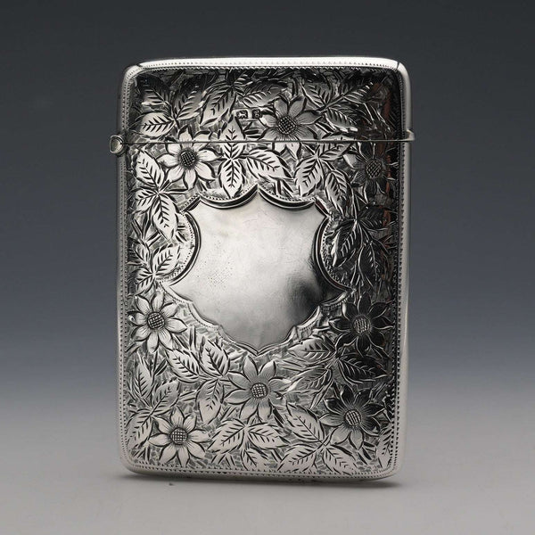 1906 British Antique Sterling Silver Card Case 64g Joseph Gloster