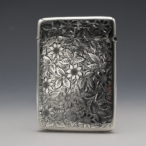 1906 British Antique Sterling Silver Card Case 64g Joseph Gloster