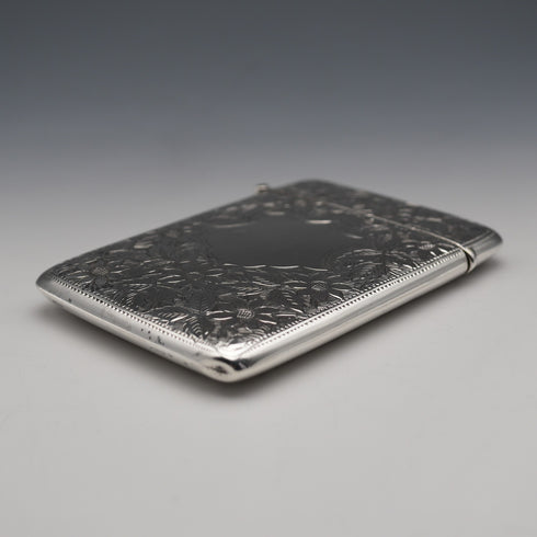 1906 British Antique Sterling Silver Card Case 64g Joseph Gloster