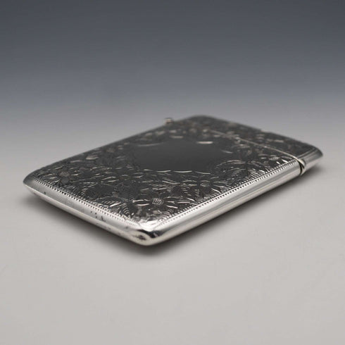 1906 British Antique Sterling Silver Card Case 64g Joseph Gloster