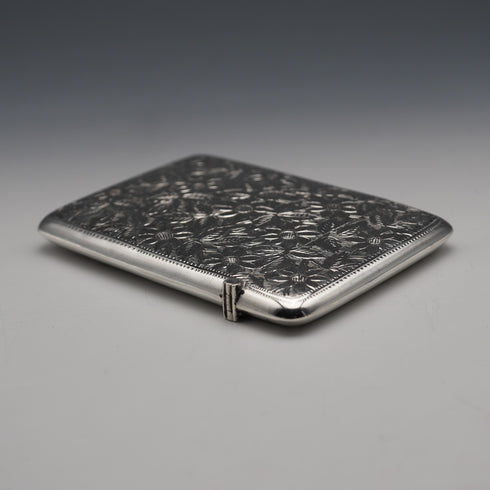 1906 British Antique Sterling Silver Card Case 64g Joseph Gloster
